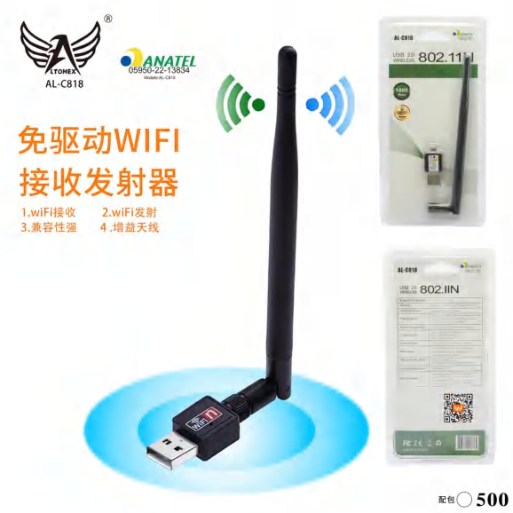 1- Antena Adaptador Wifi AL-C818