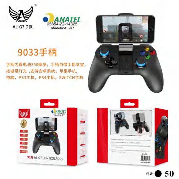 Controle Gamepad Bluetooth AL-G7-D