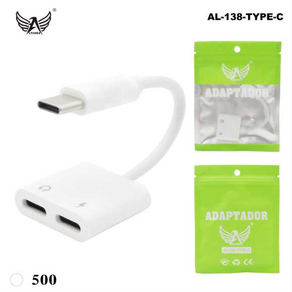 Adaptador Tipo C Para Dupla Saida Tipo C AL-138-TYPE-C