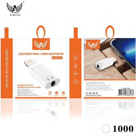 Adaptador Tipo 5g Para Áudio AL-8813-5G