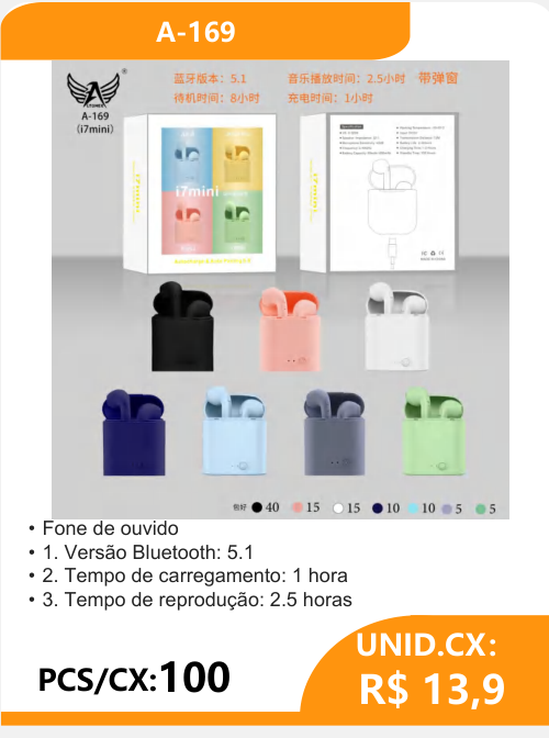 Fone de Ouvido A-169 - 2