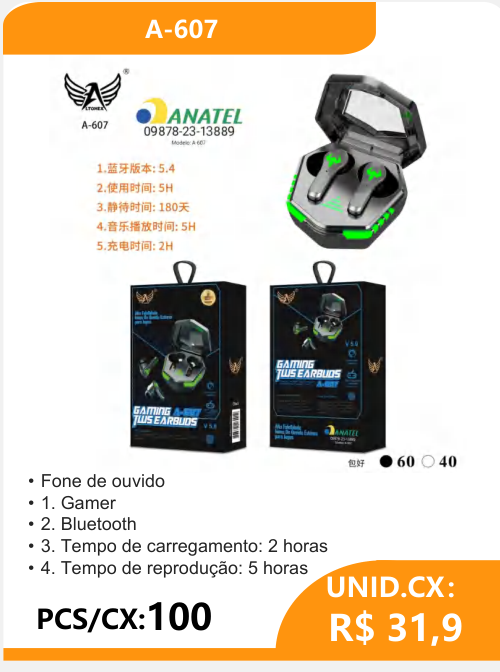 Fone de Ouvido Gamer A-607 - 2