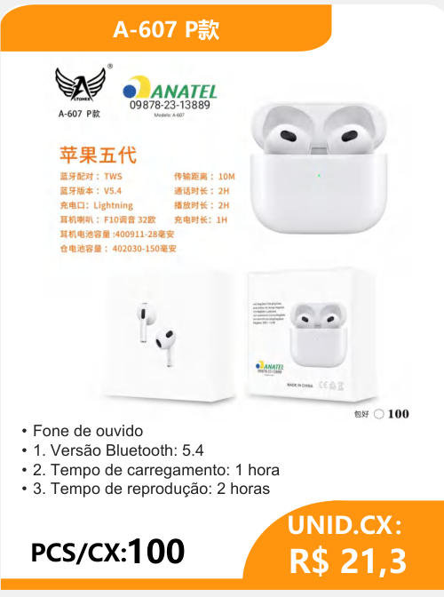 Fone de Ouvido A-607 P - 2
