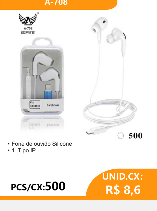 Fone de Ouvido Silicone A-708 - 2