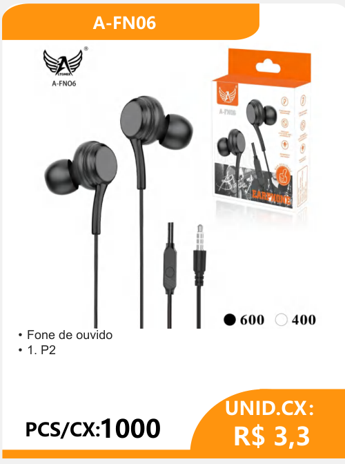 Fone de Ouvido P2 A-FN06 - 2