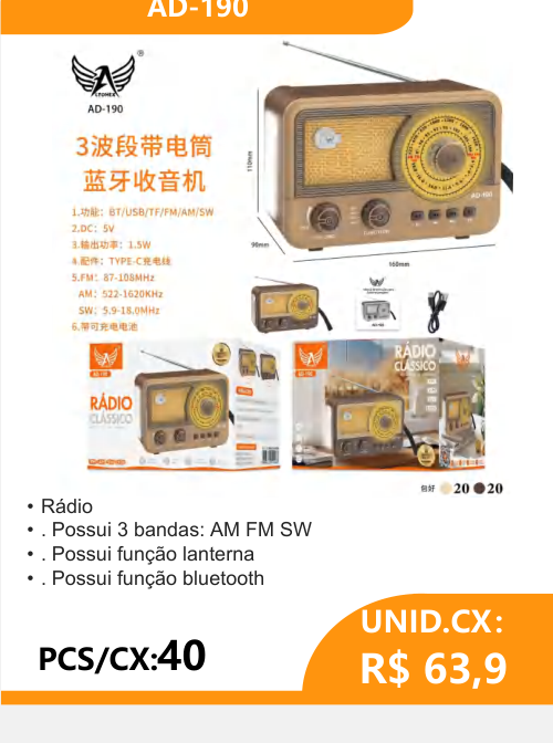 Rádio 3 Bandas AD-190 - 2