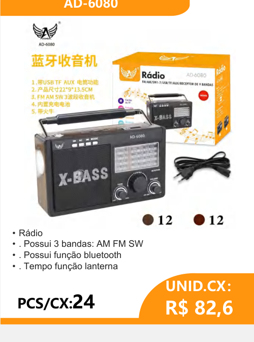 Rádio 3 Bandas AD-6080 - 2