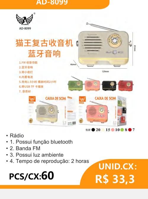 Rádio Bluetooth AD-8099 - 2