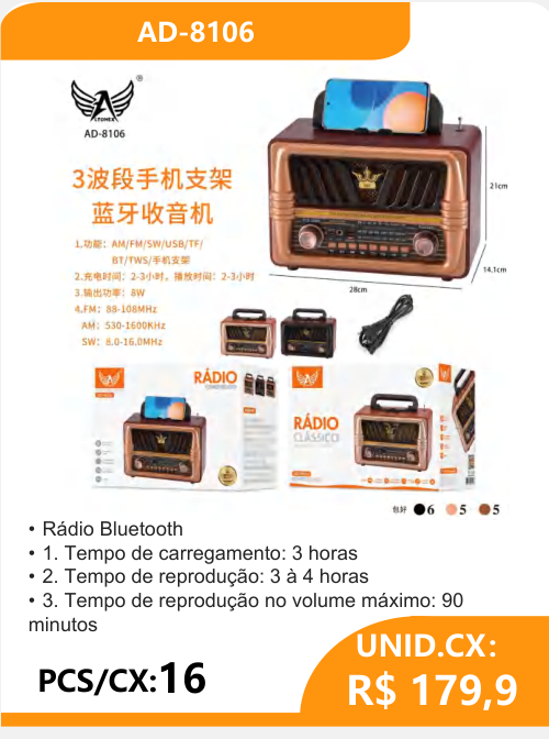 Rádio Bluetooth AD-8106 - 2