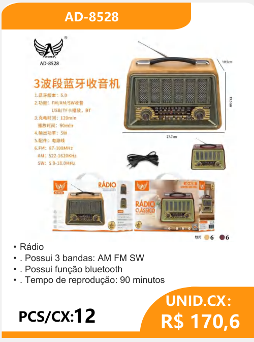 Rádio 3 Bandas AD-8528 - 2