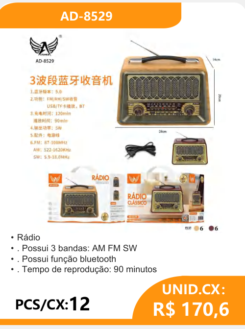 Rádio 3 Bandas AD-8529 - 2