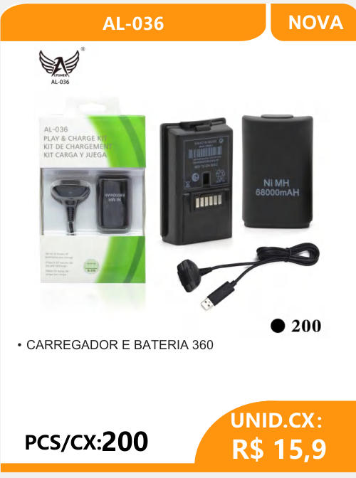 Carregador e Bateria 360 AL-036 - 2