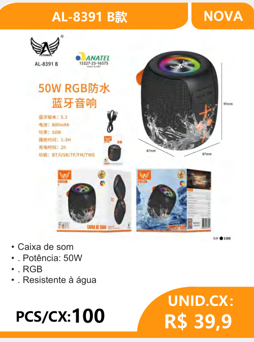 Caixa de Som 50W AL-8391 - 2