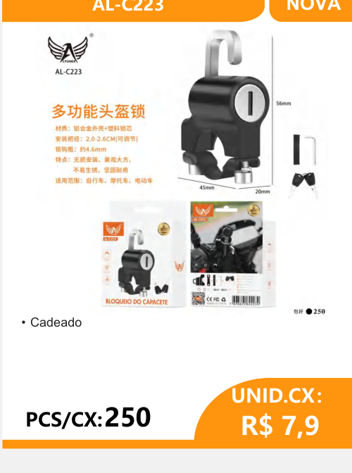 Cadeado de Capacete AL-C223