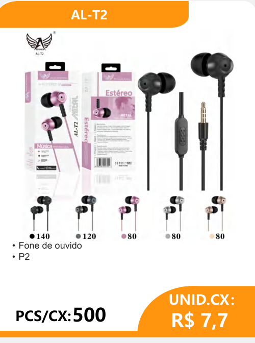 Fone de Ouvido P2 AL-T2 - 2