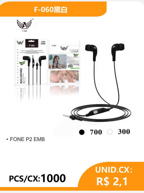 Fone de Ouvido Sem Fio P2 F-060 - 3