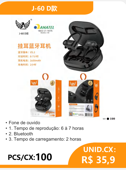 Fone de Ouvido J-60 D - 2