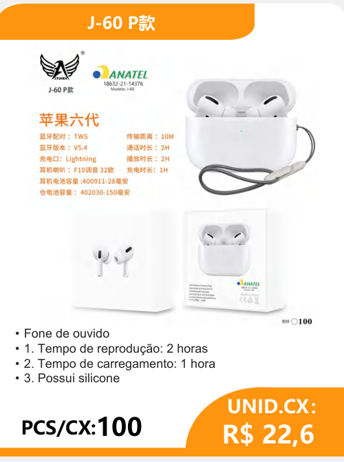 Fone de Ouvido J-60 P - 2