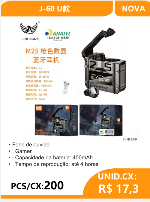 Fone de Ouvido Gamer J-60 U - 2