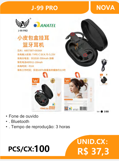 Fone de Ouvido Bluetooth J-99 PRO - 2