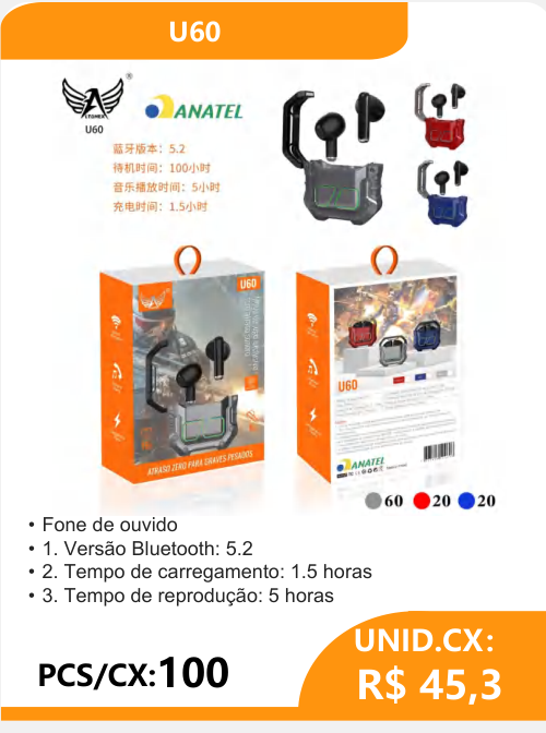 Fone de Ouvido U60 - 2
