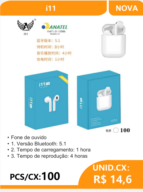 Fone de Ouvido i11 - 2