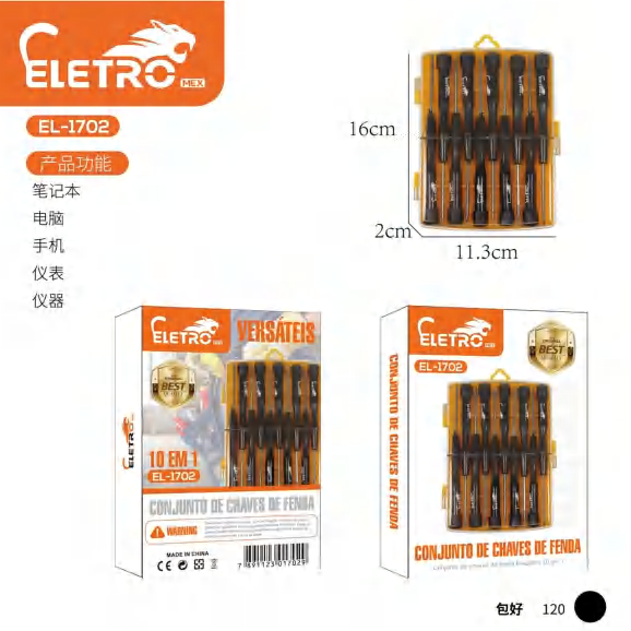 Kit Chaves De Fenda EL-1702