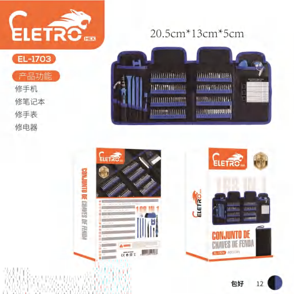 Kit Chaves De Fenda EL-1703