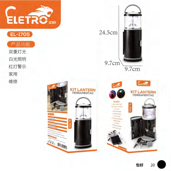 Kit De Ferramentas Com Lanterna EL-1705