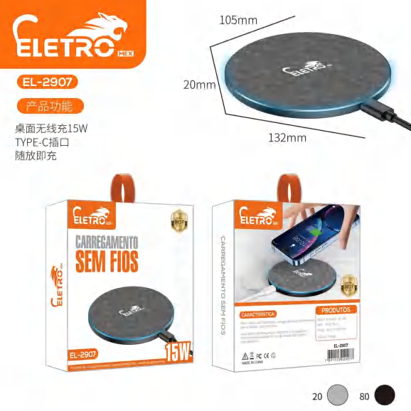Carregamento Por Indução 15w EL-2907