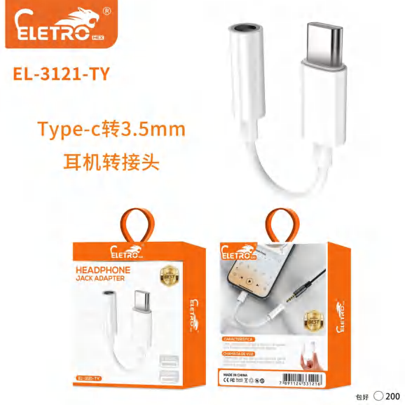 Adaptador Fone De Ouvido Para Tipo C EL-3121-TY